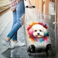 thumbnail image 3 of Watercolor Drip Bichon Frise Pop Art Colorful Portrait Artwork Travel Luggage Cover Bichons Dog Lovers Gifts Idea Suitcase Dust Protective Decor - 01009, 3 of 5