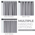 thumbnail image 3 of Superior Blackout Solid Light Filtering Back Tab Curtain Panel Set, 52"X 84", Silver, 3 of 11
