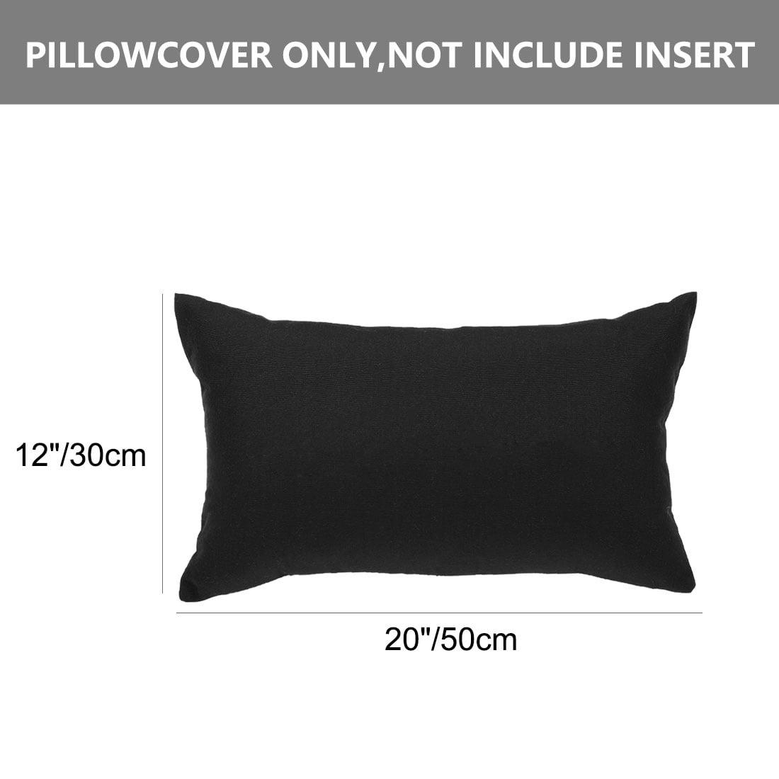 Unique Bargains Woven Stripe Decorative Throw Pillow Cover 12" x 20" Black