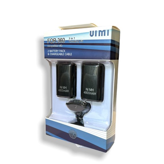 Kit Carga y Juega Para Control De Xbox 360 Con 2 Baterias Recargables