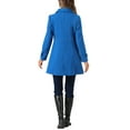 thumbnail image 3 of INSPIRE CHIC Women's Coats Peter Pan Collar Single Breasted Button Front Outwear Winter Coats XL Royal Blue, 3 of 6