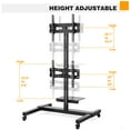 thumbnail image 6 of Modern Black Rolling TV Stand for TVs up to 55 inch, 4 TV Screen, 6 of 6