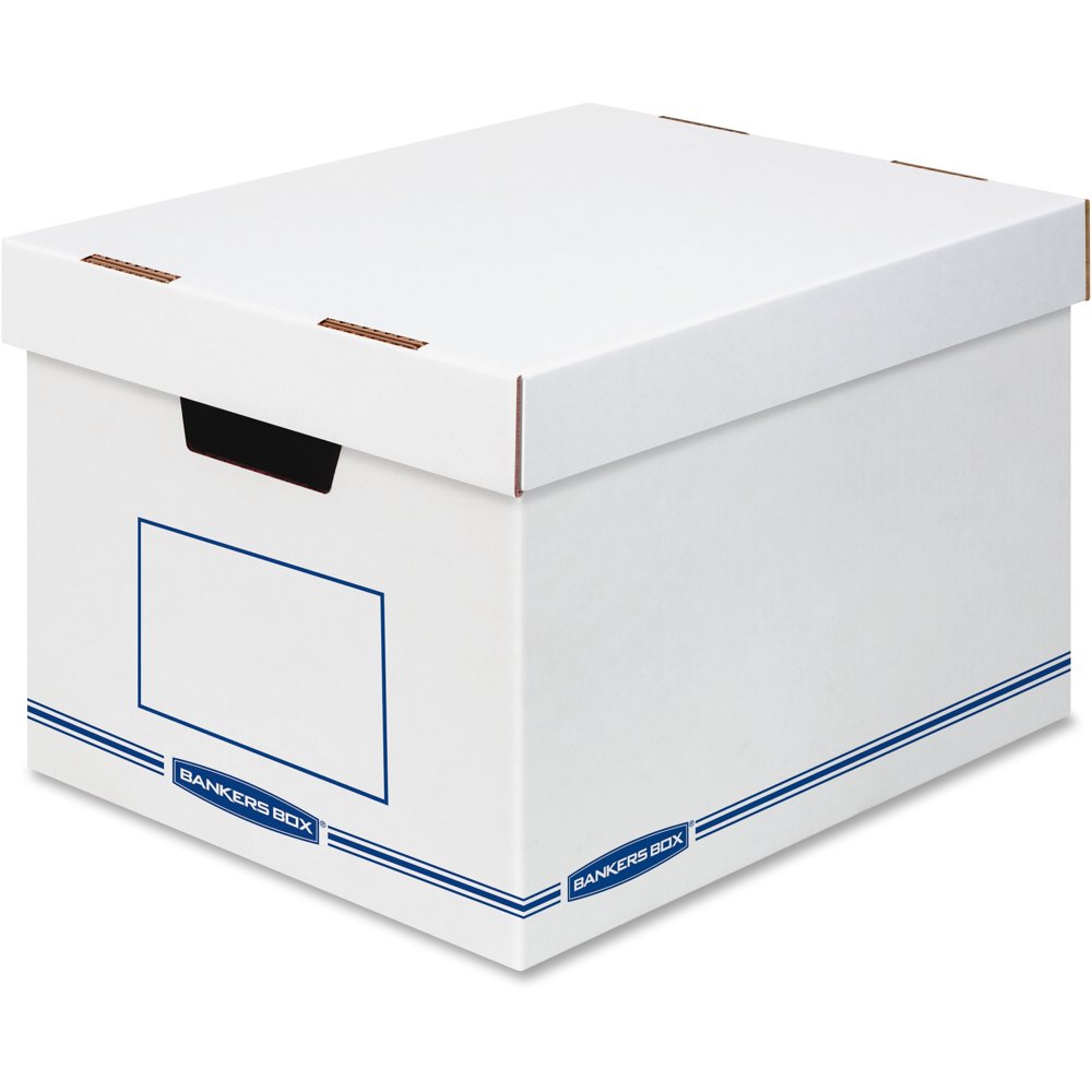Bankers Box Organizers XLarge 12/ctn, White, Blue, 12 / Carton