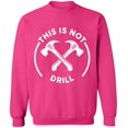 thumbnail image 2 of OXI Crewneck Sweatshirt - This is Not Drill, Basic Casual Sweatshirts for Men's and Women Fleece Sweatshirt Long Sleeve - Heliconia Small, 2 of 2