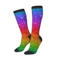 thumbnail image 2 of Balery Rainbow Glitter Printed Novelty Socks Men's Women's Crew Socks Sports Socks Knee High Socks Cotton Socks Quirky and Cool Socks, 2 of 9