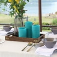 thumbnail image 4 of Rhytsing Turquoise Battery Operated Flameless LED Candles with Timer Function for Summer and Weddings, Warm White Light, Real Wax Finish, 6 Batteries Included - Set of 3, 4 of 5