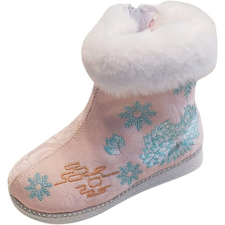 

QWZNDZGR Baby Boy Girl Snow Boots Waterproof Winter Warm Warm Winter Snow Booties Prewalker Shoes Faux Sherpa Bootie Slipper