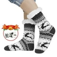 thumbnail image 2 of Elegant Choise Fuzzy Socks Winter Slipper Fleece Lined Floor Socks for Women, Black, 2 of 12