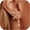 A3-Gold Leaf & 3 CZ Earrings, variant on Gold Earrings for Women Hypoallergenic 14K Gold Plated Flat Back Stud Earring Jackets, Style X1362