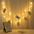 thumbnail image 4 of MeAddHome 1-4Packs Photo Clip String Lights 20/40 LED Lights with 20/40 Wooden Clips for Hanging Pictures Photo Battery Operated Perfect Bedroom Wall Decor Valentine's Day Wedding Decorations, 4 of 8