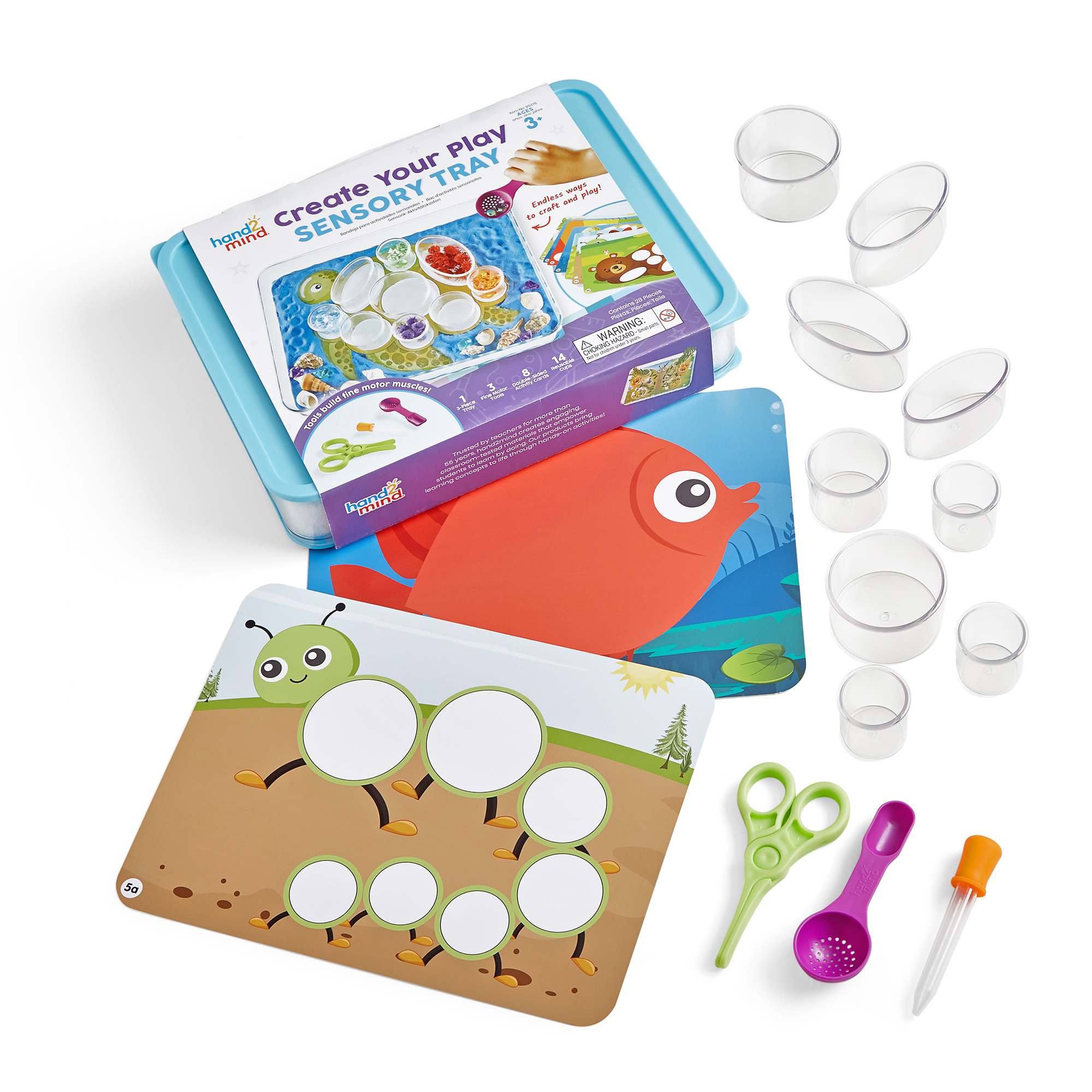 hand2mind Create Your Play Sensory Tray, Shape Sorting Toy, Fine Motor Skills, Ages 3+