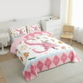 thumbnail image 3 of Manfei Personalized Letter S Full Size Comforter Sets,Christmas Monogrammed Theme Bedding Comforter Set,Pink White Bedding Sets For Girl Teens,Ultra Soft Bedroom Decor Reversible,3 Pieces, 3 of 8