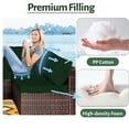 thumbnail image 6 of Outdoor Sectional Replacement Cushion Set, 14 Pcs Waterproof Patio Sofa Cushions 4" Foam High-Density Couch Cushion for 8-Seat Sectional Rattan Conversation Sets(Liner&Cover) (Dark Green), 6 of 7