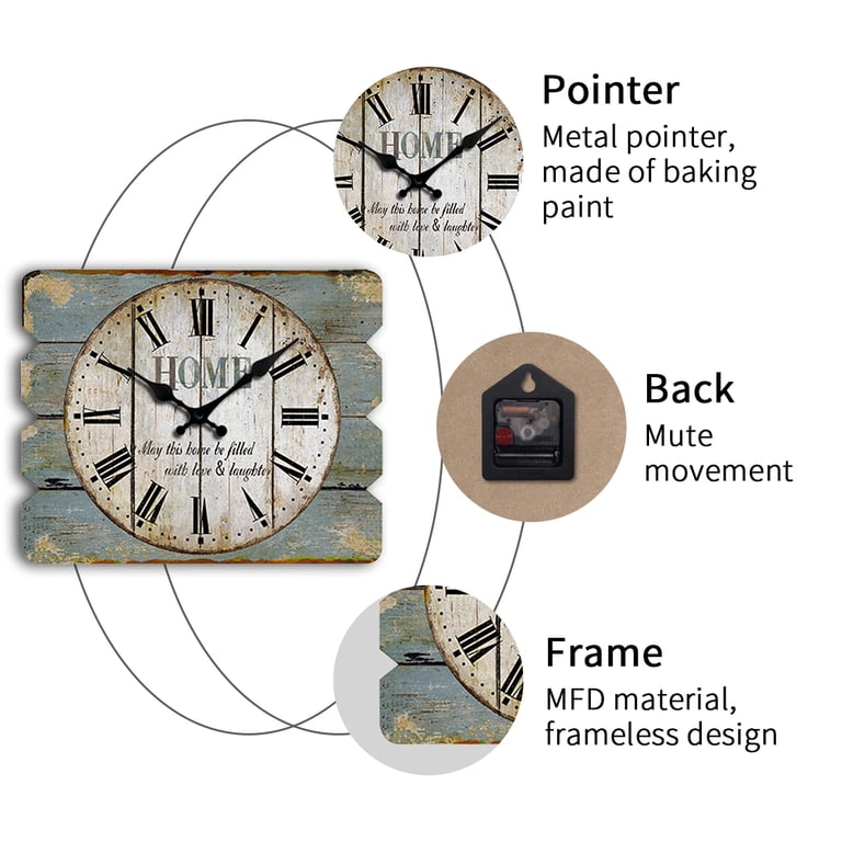 Jesus Wall Clock Religious Wood Clock 10 Inch Silent Non-Ticking Wooden Wall Clocks Battery Operated Living Room Bedroom Kitchen Farmhouse Decor...