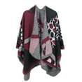 thumbnail image 1 of Femmes Hiver Chaud Surdimensionné Imprimé Couverture Cape Châles Cardigans, 1 of 9