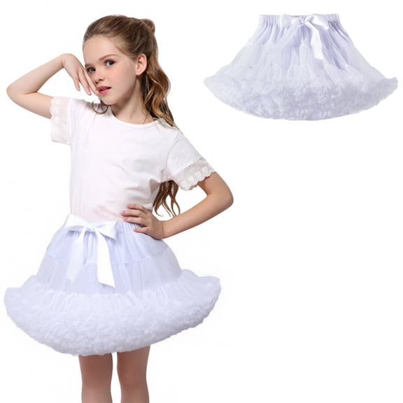 Toddler Tutu Skirt Layers White Tutu Elastic Waist Ballet Dance Tutu Skirt Fairy Dress 0-2 Years