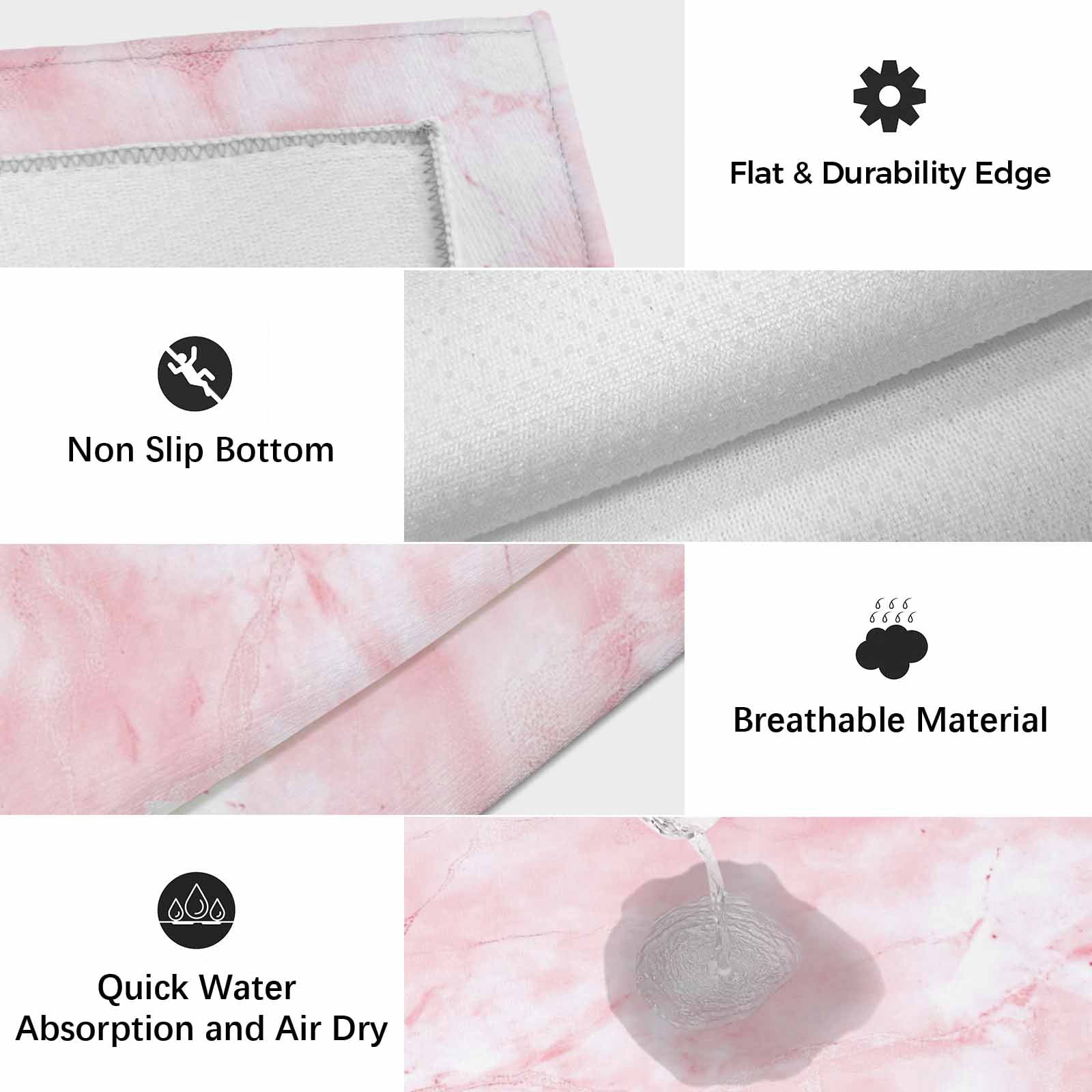 Outdoor Rug 3x5 ft Pink Marble Outdoor Large Area Rug Non Slip Rubber Ombre Abstract Art Front Door Mat RV Rug Camping Carpet Patio Outdoor Rugs for Backyard Balcony Deck Porch Indoor