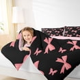 thumbnail image 3 of Erosebridal Cute Ribbon Bow Twin Comforter Sets 3-Piece for Girls,Teens Women Flying Butterfly Bedding Set,Pink Reversible,Breathable Home Decor, 3 of 6