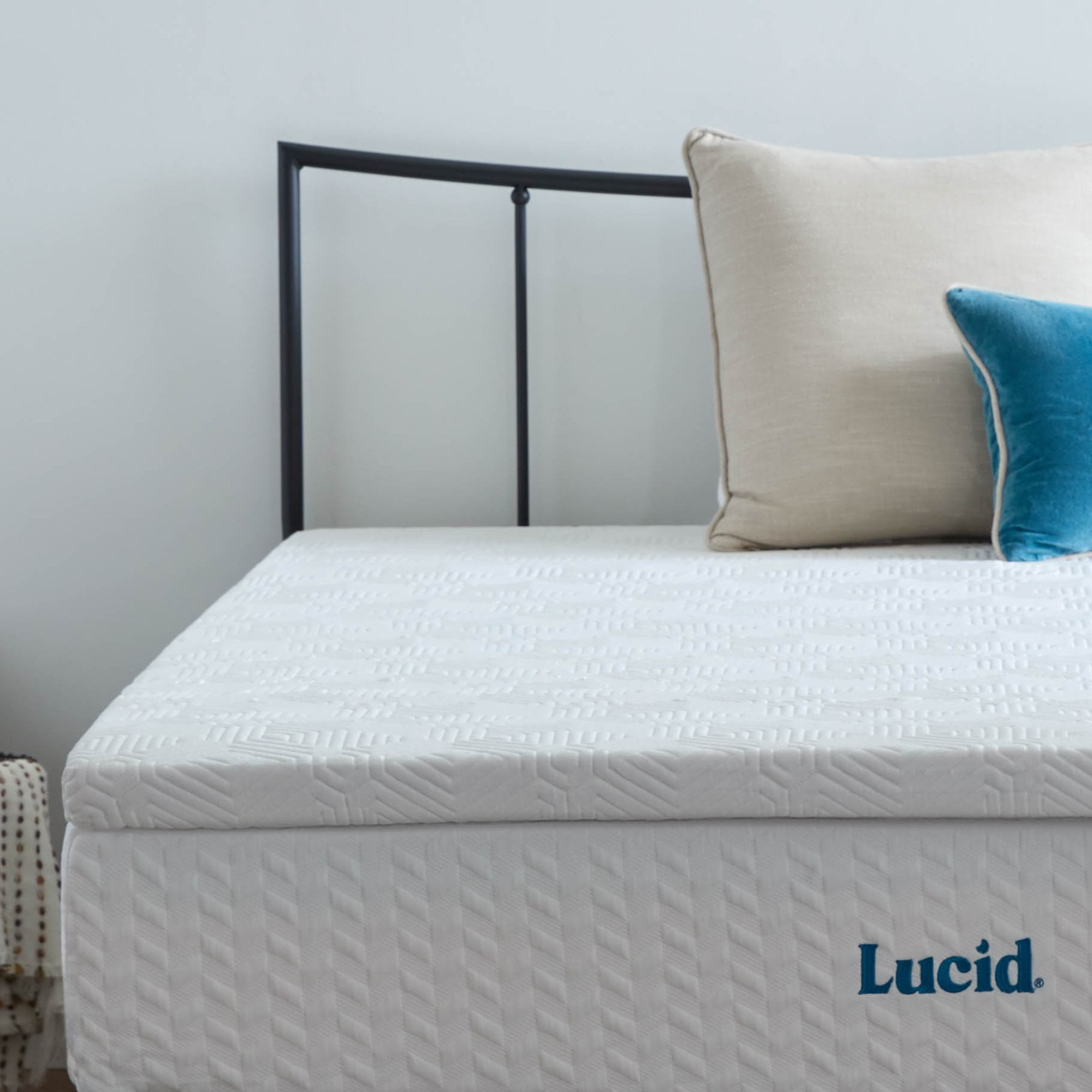 Lucid Lavender and Gel Covered Memory Foam Mattress Topper, 2 inch, Twin