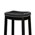 thumbnail image 4 of Benjara 30" Contemporary Wood Bar Stool with Leather Upholstery in Black, 4 of 5