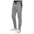 thumbnail image 3 of 9 Crowns Men's Lightweight Jogger Pants-Slim Fitting Sport Cut Zipper Pocket (Dark Grey, X-Large), 3 of 4