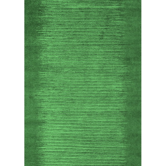 Ahgly Company Indoor Rectangle Abstract Emerald Green Modern Area Rugs, 5' x 8'