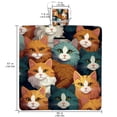 thumbnail image 2 of Cat Canvas Beach Blanket Picnic Mat for Outdoor Activities - Waterproof and Sandproof, Large Size for Family Gathering and Beach Fun, 2 of 6