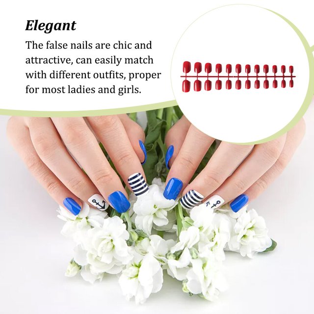 Nail Art Delicate Removable Artificial Tips Extension Fingernails Fashion Manicure Kit Solid Wraps Manicure Tools Decoration for Girls Type 34