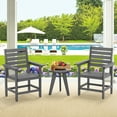 thumbnail image 3 of DYCANPO 18'' HDPS Outdoor Dining Chair Set of 2, Patio Chair with Armrest for Backyard, Gray, 3 of 5