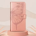 thumbnail image 4 of Feishell for Motorola Moto G Power (2022) Flip Wallet Case,Butterfly & Flower Embossed Pattern PU Leather Magnetic Folio Flip Protective with Credit Card Slots Kickstand Slim Phone Case,Rosegold, 4 of 6