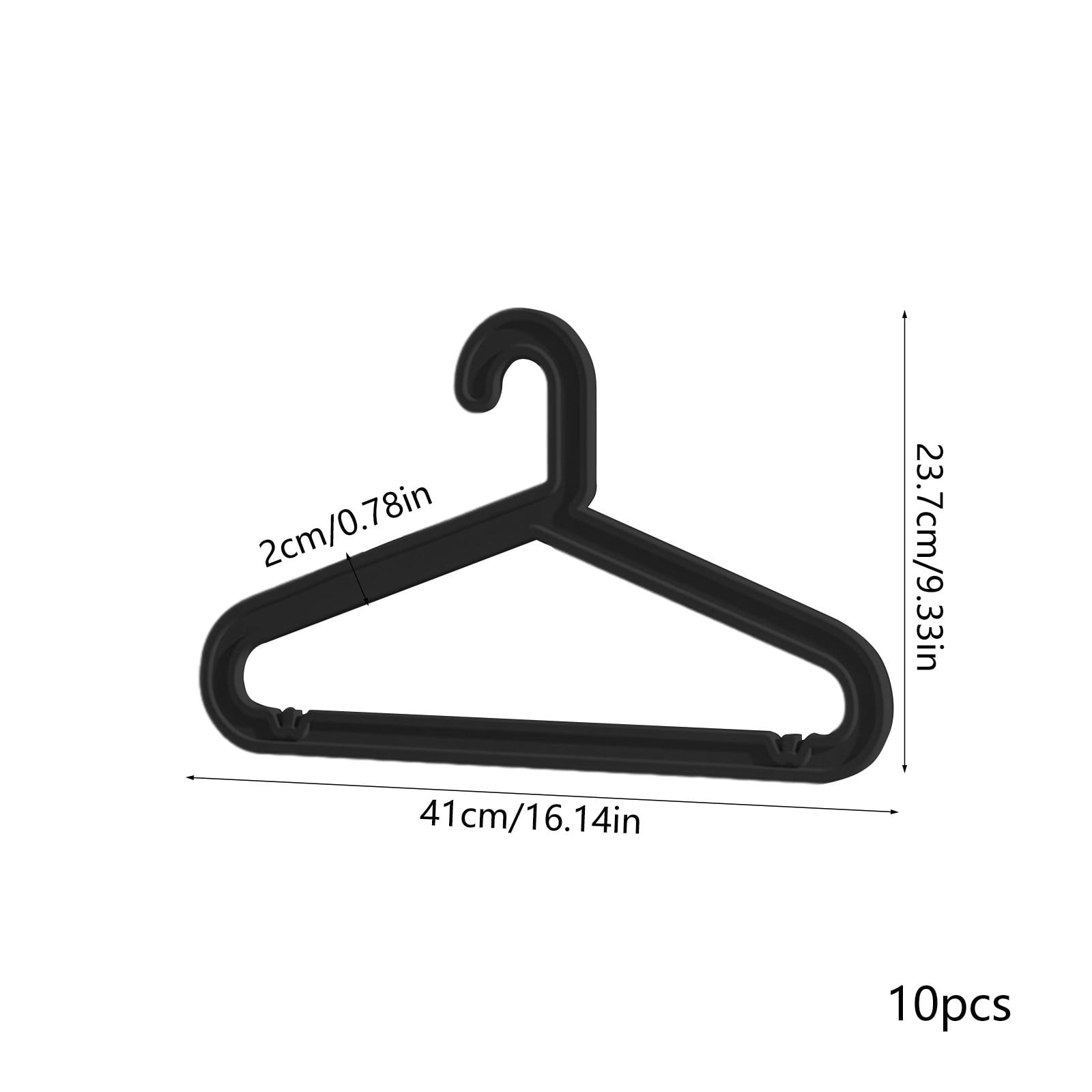 10-Pack Plastic Clothes Hangers, Adult Size, Non-Slip, Space Saving Hangers for Shirts, Dresses, Pants - Pink, White, Black