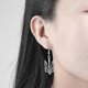 thumbnail image 4 of Pendientes ucranianos hechos a mano, pendientes de tridente hueco, pendientes colgantes huecos, plata, 4 of 5