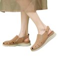 thumbnail image 3 of asddcavvf Sandales Compensées Confortables à Bout Rond avec Boucle Ajourée pour Femmes Été Plage, 3 of 8