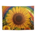 thumbnail image 5 of PRATYUS Boho  Sunflower Tapestry, Vintage Abstract Yellow Flowers Butterfly Tapestry Wall Hanging for Bedroom Teen Girl, Retro Aesthetic Tapestries Poster Blanket College Dorm Decor  40x60inch, 5 of 6