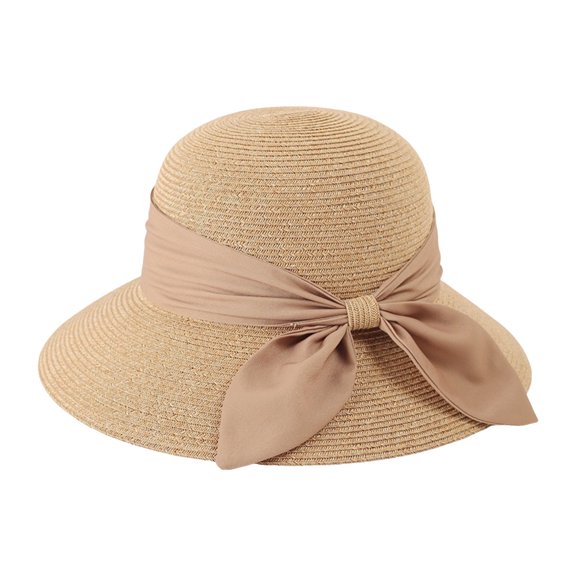 OJSFQUFP Women Beach Hat Summer Straw Sun Hat Fashion Wide Brim Straw Sun Hat