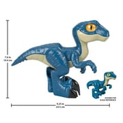 Imaginext Jurassic World Raptor XL Poseable Dinosaur Toy for Preschool Kids
