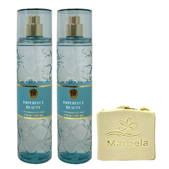 Bath & Body Works Imperfect Beauty 2 Pack Fragrance Mist Bundle with a Wild Jasmine Bar Soap - Full Size