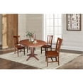 thumbnail image 3 of 36" Round Dining Table with 12" Leaf and 4 San Remo Chairs - Espresso- 5 Piece Set, 3 of 3