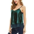thumbnail image 1 of Women Sequins Sleeveless Tops with See-through Mesh Style Adjustable Shoulder Strap Summer Clothing, 1 of 3