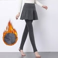 thumbnail image 2 of FAIWAD Women Fleece Lined Slim Leggings with Skirt Winter Warm High Waist Stretch Comfy Skirted Pants, 2 of 4
