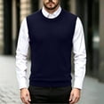 thumbnail image 6 of Zvmxot Crew Neck Sweater Vests for Men Sleeveless Sweater Lightweight Pullover Casual Slim Fit Warm Thermal Tops, 6 of 6