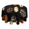thumbnail image 4 of Halloween Patterned Pumpkins (2) Round Tablecloth 60"x60",Wrinkle Wipeable Table Cloth for Kitchen Dining Room Picnic Patio Party, 4 of 6