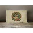 thumbnail image 3 of Lhasa Apso Christmas Flowers Throw Pillow 12 in x 16 in, 3 of 4