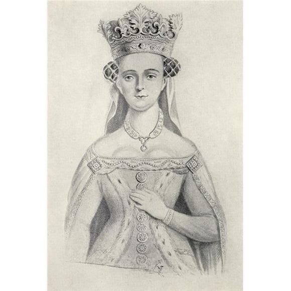 Posterazzi Joan de Navarre Circa. 1370 à 1437 Reine Consort d'Angleterre par le Mariage au Roi Henry IV d'Angleterre du Livre Nos Reines Mères par Elizabeth Villiers Poster Print, 12 x 17