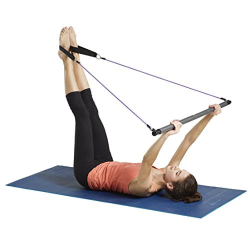 Gaiam Restore Pilates Bar Reformer Kit - Includes Bar, Two 30-Inch  Resistance Band Cords with Attached Foot Strap Loops