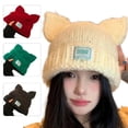 thumbnail image 2 of Yokua Winter Snow Hat Animal Ears Crochet Hat for Women Girl Skiing Snowboarding, 2 of 19