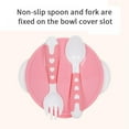 thumbnail image 5 of 3 Colors Baby Anti-slip Double Ear Sucker Bowl With Lid With Spoon Fork Baby Training Bowl Infant Food Supplement Tableware, 5 of 11
