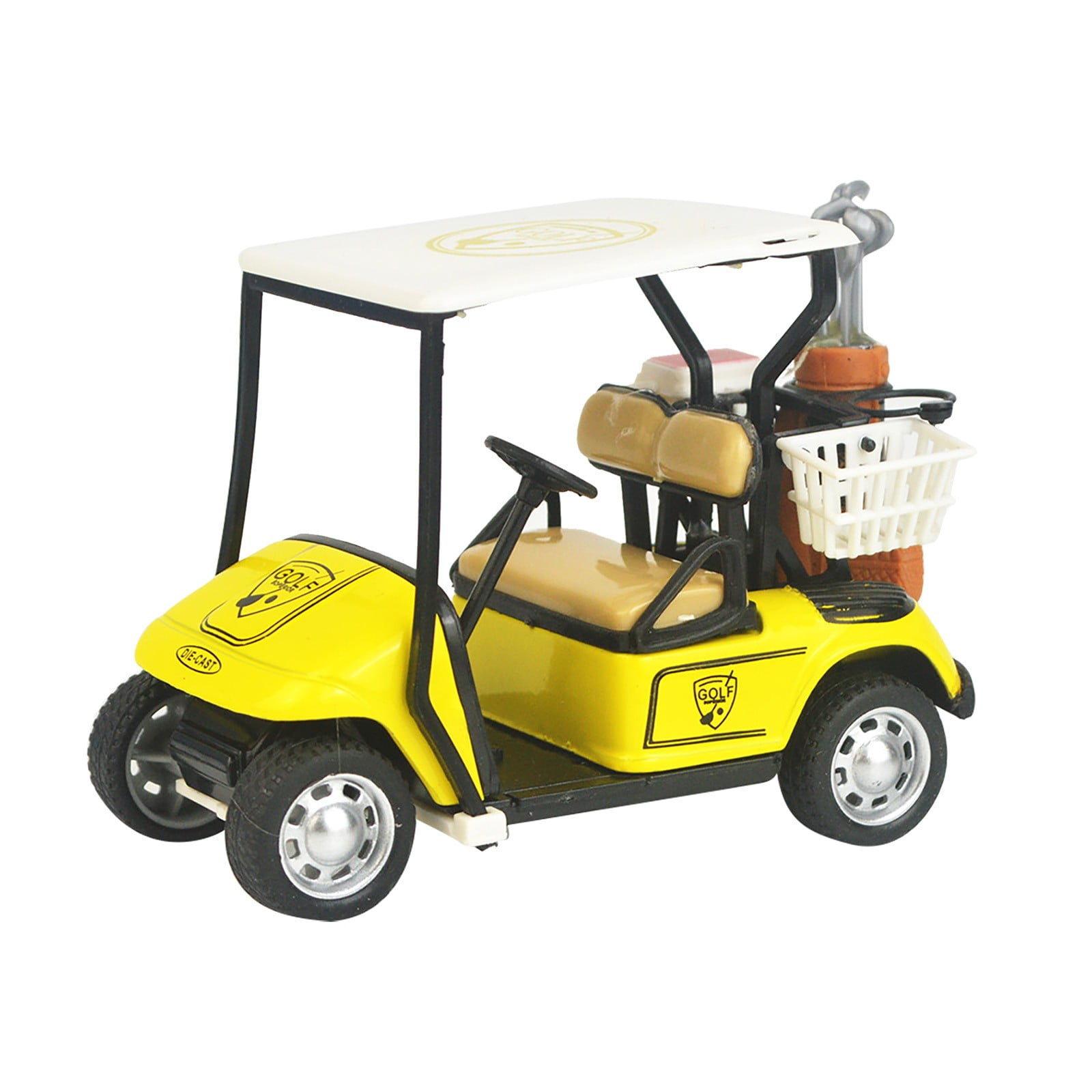 Die-cast Metal Golf Cart Model Toy Removable Cue 1:36 Scale Vehicle 4.5  Inches 