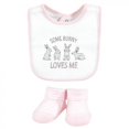 thumbnail image 3 of Hudson Baby Infant Girl Cotton Bib and Sock Set, Some Bunny, 0-9 Months, 3 of 5