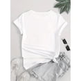 thumbnail image 3 of Camiseta con estampado de panda de bolsillo para mujer: informal y deportiva, cuello redondo, manga corta, cómoda camiseta de verano de mezcla de algodón con estampado animal abstracto, ideal para pra, 3 of 7